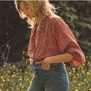 Doen Red Patterned Blouse